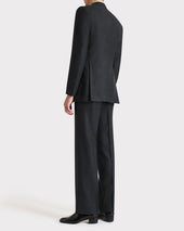 Costume Droit En Flanelle De Laine Anthracite