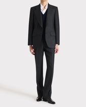 Costume Droit En Flanelle De Laine Anthracite
