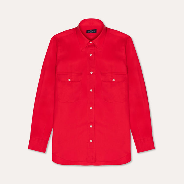 Red Tencel Work Shirt