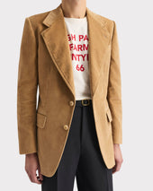 VESTE DROITE EN VELOURS DE COTON - BEIGE