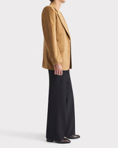 Veste Droite En Velours De Coton Beige