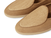 Stride Loafers In Glove Suede And Raffia With Natural Sole