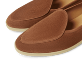 Stride Loafers In Cork Brown Glove Suede With Natural Sole