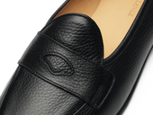 Stride Penny Loafers In Moorland Calf With Dark Sole