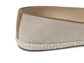 Calvi Slippers In Flax Linen And Vachette Luxe Suede