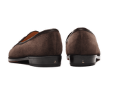 Grand Conti Tassel Loafers In Dark Brown Shield Suede