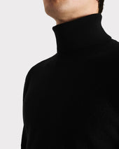 Pull Col Roul En Cachemire Noir