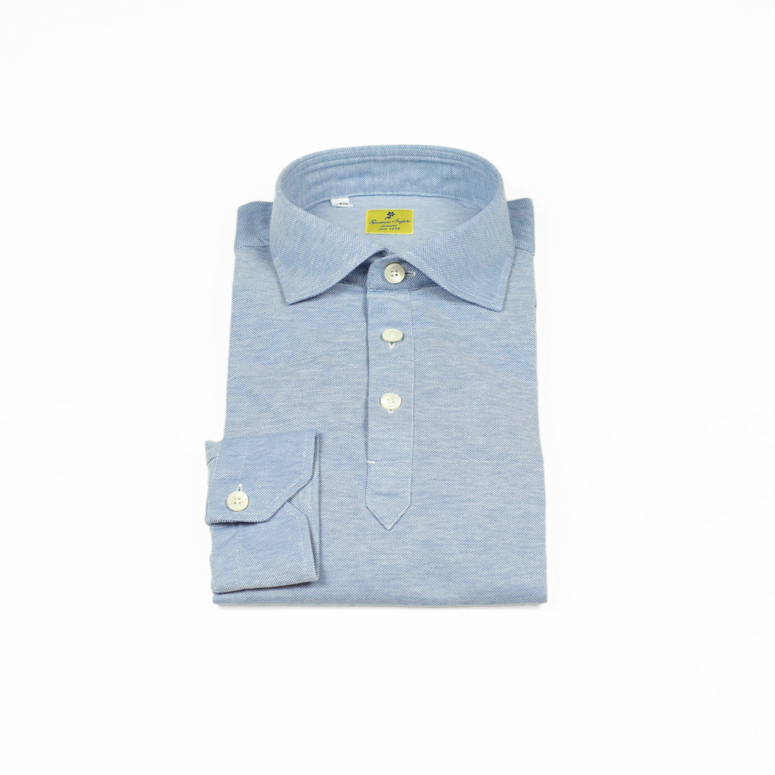 Long Sleeve Polo Shirt In Light Cotton Pique