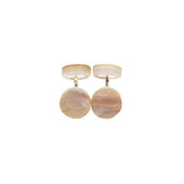 Reversed Mother Of Pearl Day Rustic Cufflinks Textured Surface