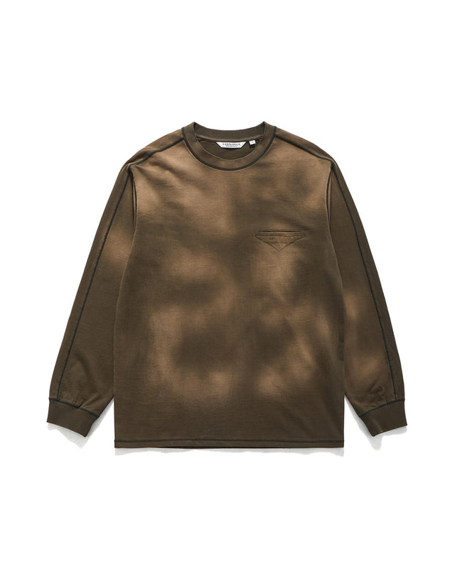 BLEACHED CPO L.S T-SHIRTS / OLIVE