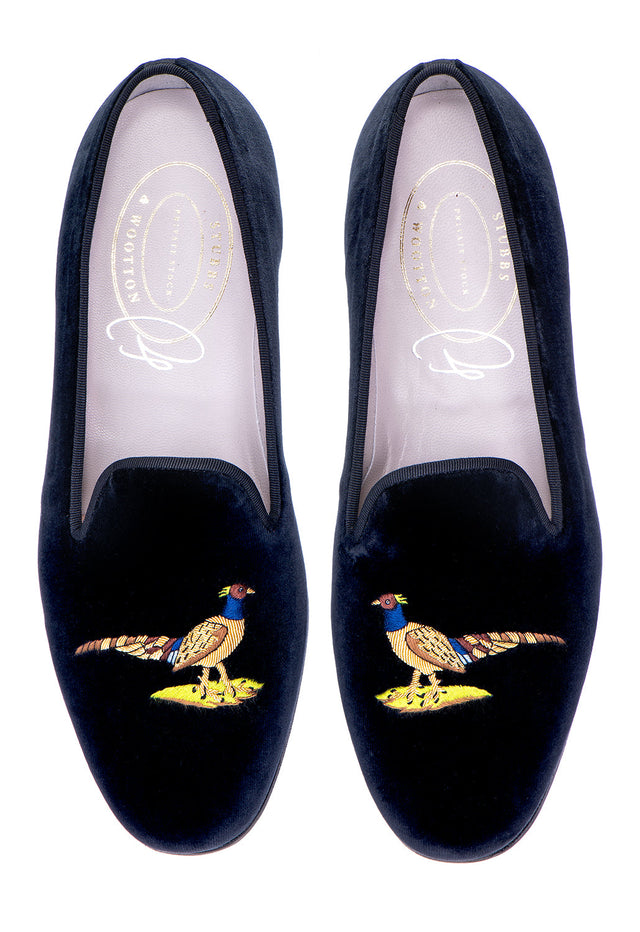 Pheasant Noir Velvet Slipper (Men)
