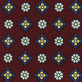 Floral Printed Bespoke Silk Tie - Burgundy