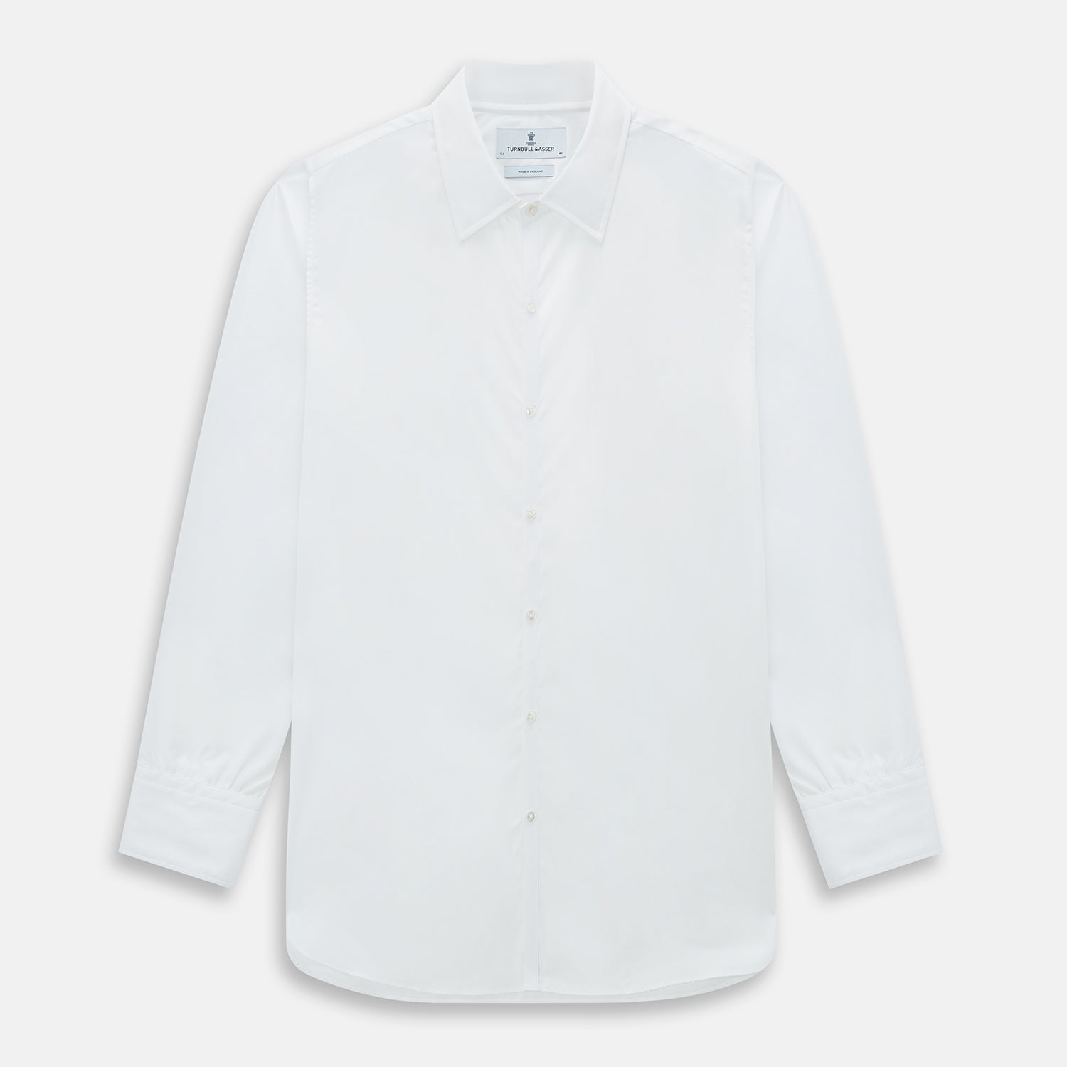 PLAIN WHITE WESTMINSTER SHIRT WITH TURNBULL COLLAR AND 3- BUTTON CUFFS