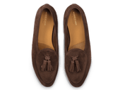 Sagan Rubber Tassel Loafers In Deep Asteria Suede