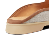 Stride Mule Loafers In Vachette Linen With Natural Sole