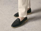 Stride Penny Loafers In Moorland Calf With Natural Sole