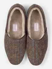 Men S Slippers Crawford 2 Harris Tweed Sheepskin Beige