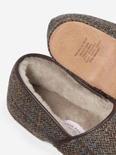 Men S Slippers Crawford 2 Harris Tweed Sheepskin Beige