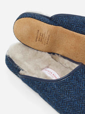 Men S Mule Slippers Douglas 2 Harris Tweed Sheepskin