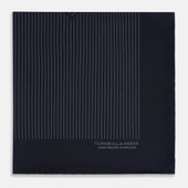 And Charcoal Stripe Silk Pocket Square