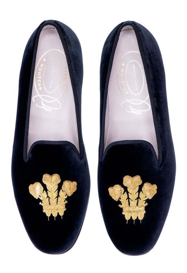 Wales Noir Velvet Slipper (Men)