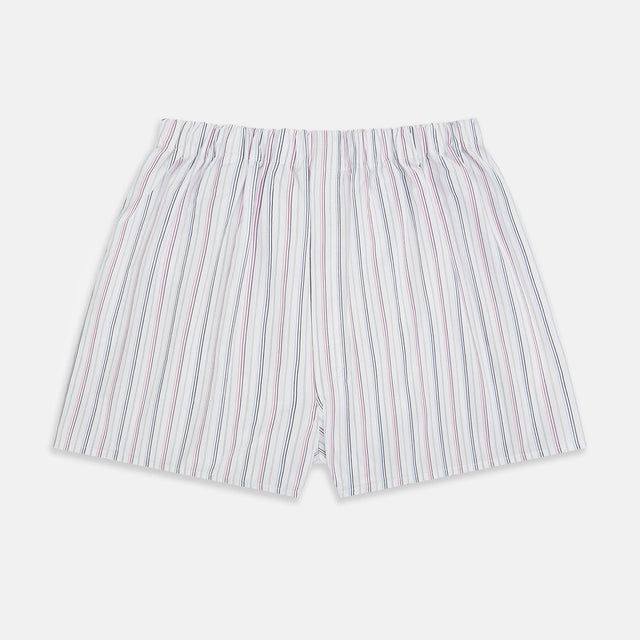 Purple Multi-Stripe Godfrey Boxer Shorts