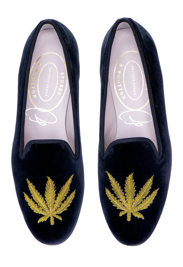 Weed Noir Velvet Slipper (Men)