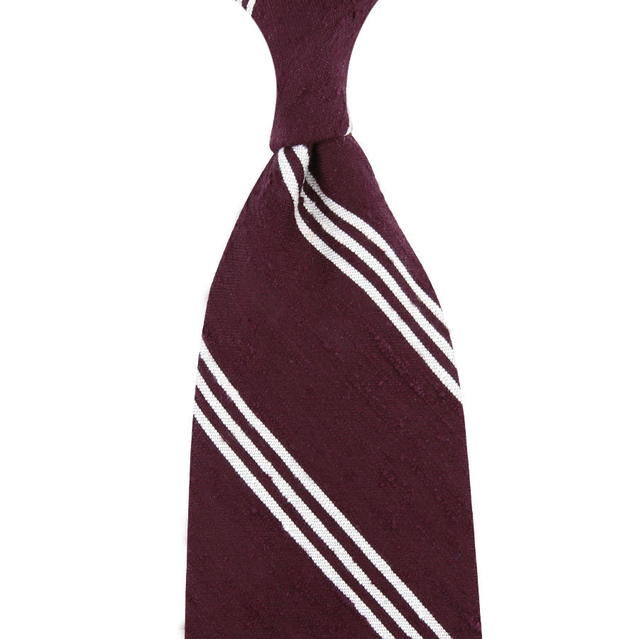 Triple Bar Shantung Silk Tie Hand Rolled