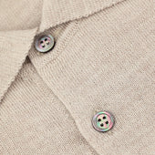 Merino Wool Knitted Polo Beige