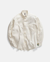WOLF BUTTON-DOWN SHIRT - WHITE HEAVY OXFORD CLOTH