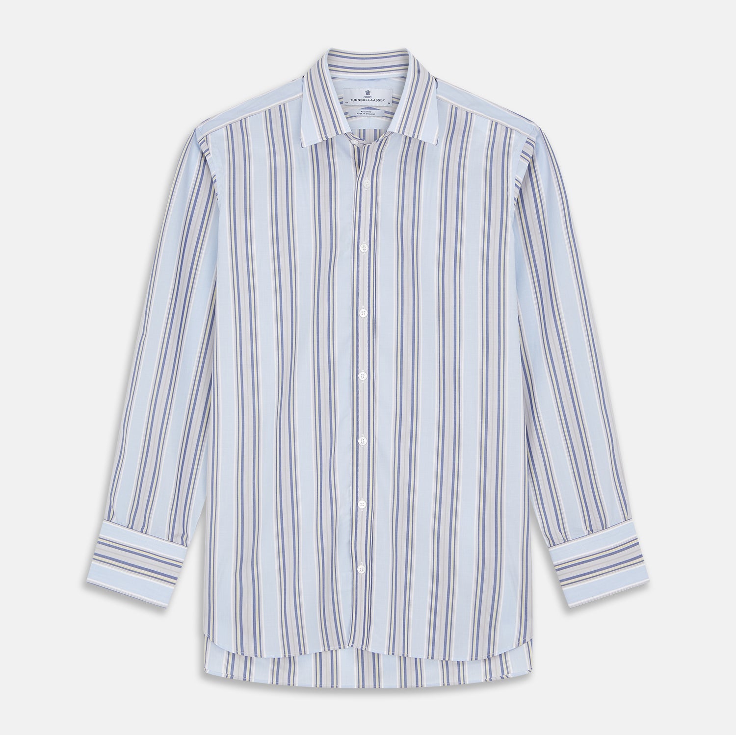 Pale And Yellow Stripe Cotton Regular Fit Mayfair Shirt