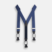 White Small Spot Adjustable Silk And Leather Braces