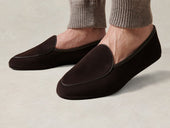Lune Slippers In Dark Brown Luxe Suede
