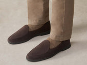 Stride Loafers In Dark Brown Glove Suede Dark Sole