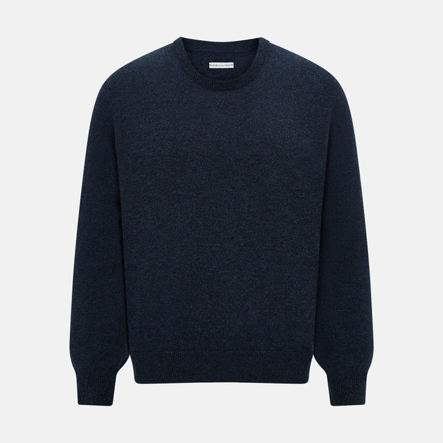 Midnight Blue Cashmere Round Neck Jumper