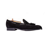 Tassel Loafer With Braided Straps Suede