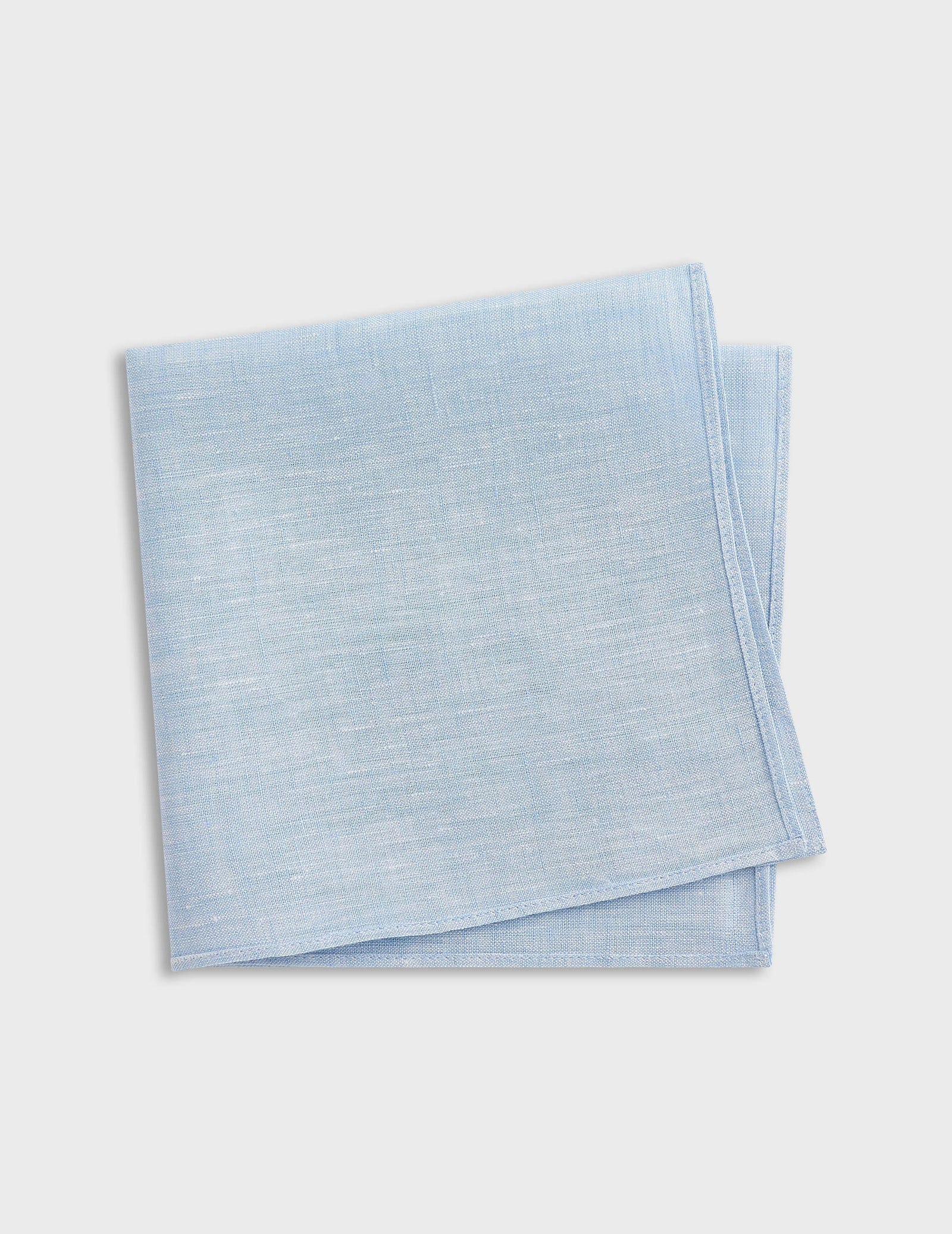 Pochette Unie En Lin Bleu Clair