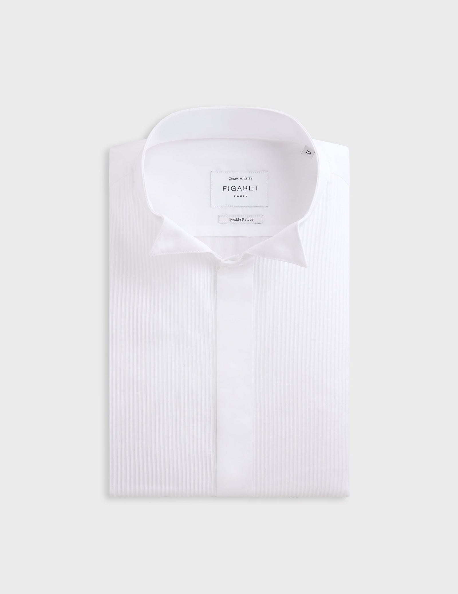 Chemise Ajust E Plastron Gorge Cach E Blanche