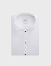 Semi-Fitted white bib shirt