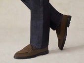 Grand Varenne Loafers In Northern Green Shield Suede