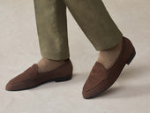 Sagan Rubber Ginkgo Loafers In Deep Asteria Suede