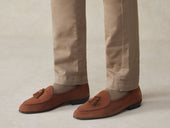 Sagan Classic Tassel Loafers In Moyen Asteria Suede