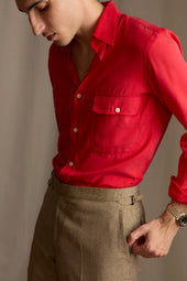 Red Tencel Work Shirt