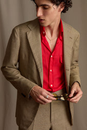 Red Tencel Work Shirt