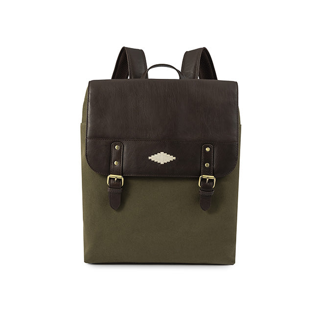 Mochila Backpack Leather With Forest Canvas