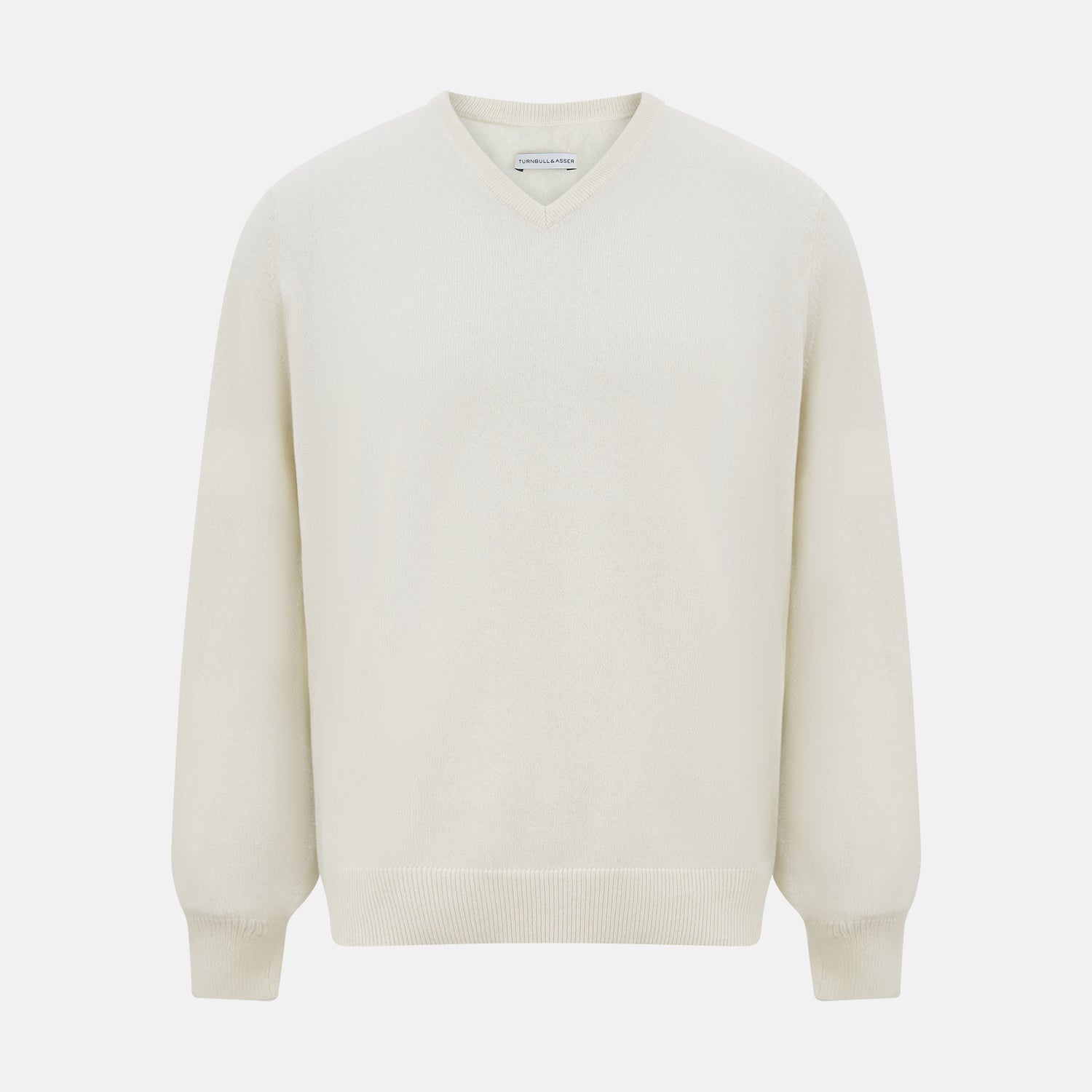 White Cashmere V-Neck Jumper