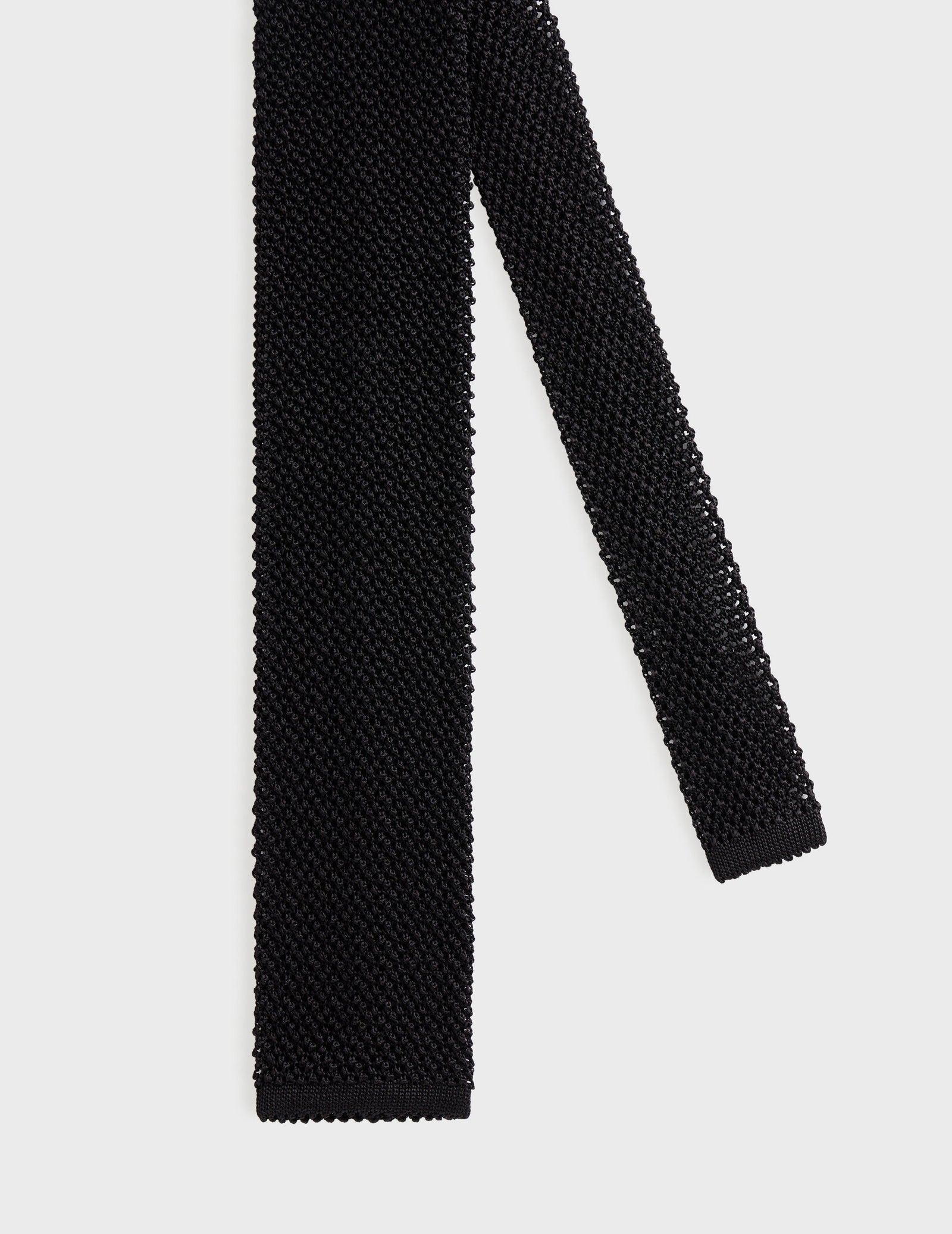 Cravate En Maille De Soie Noire