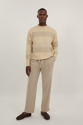 Rolled Edge Sweater Striped Cashmere