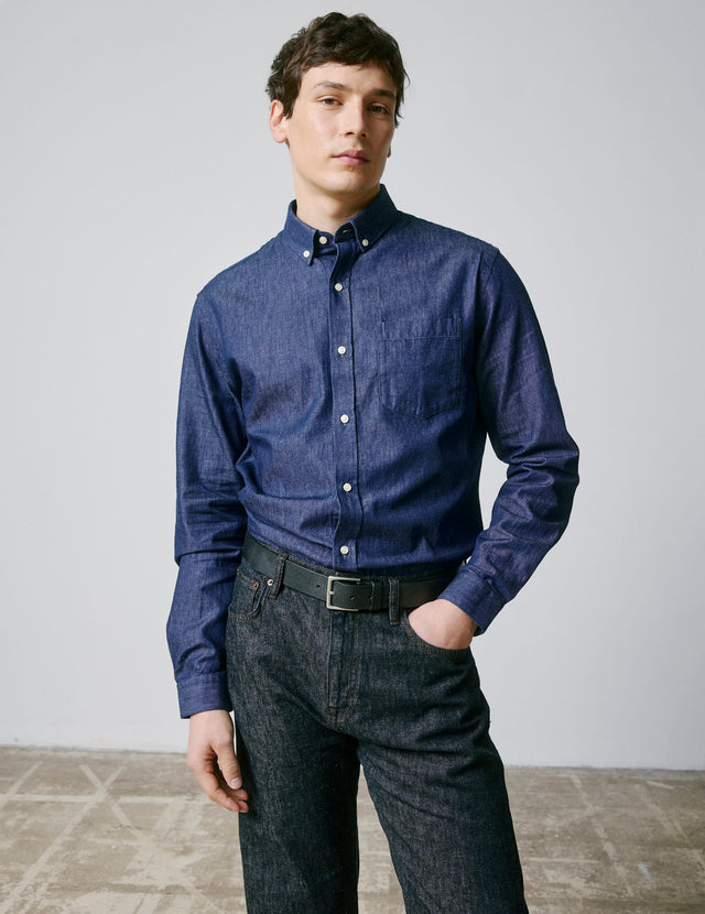 Chemise gabriel en denim bleu marine