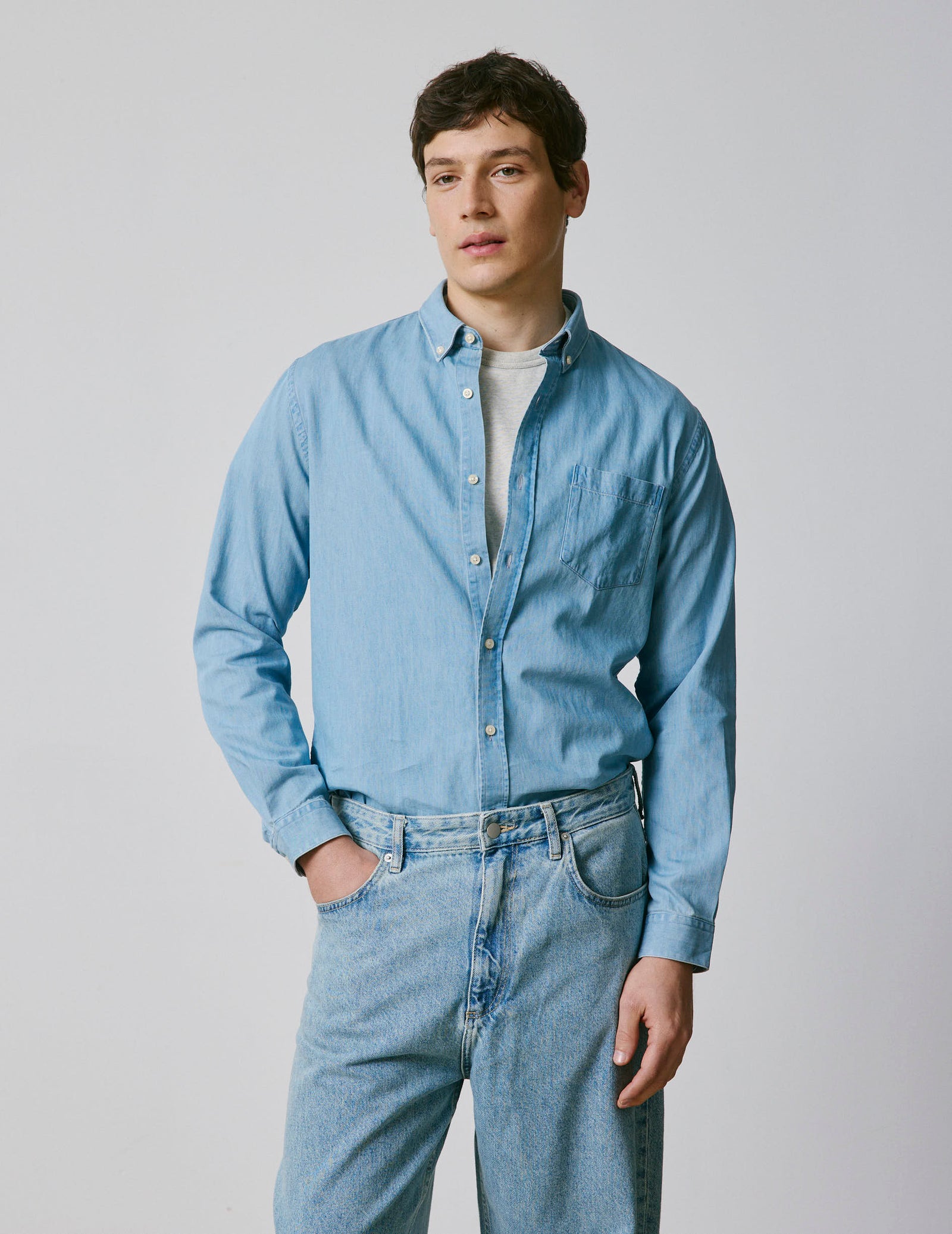Gabriel blue denim shirt